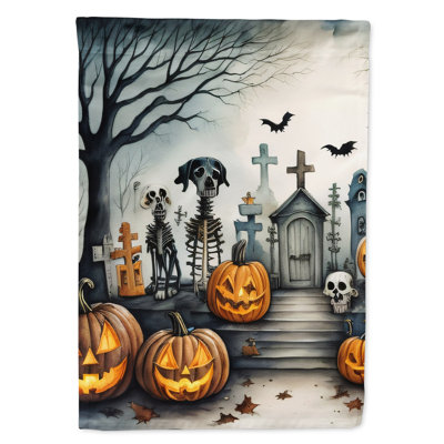 Pet Cemetery Spooky Halloween House Flag