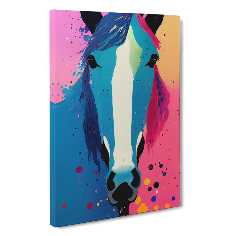 Horse Paint Drips No.4 Abstract - Wrapped Canvas, 50cm H x 35cm W x 3cm D