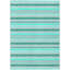 Tapis extérieur lavable antidérapant à rayures turquoise 3 pi x 5 pi