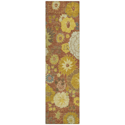 Machine Washable Indoor/Outdoor Emelia ACN2294 Floral Rug