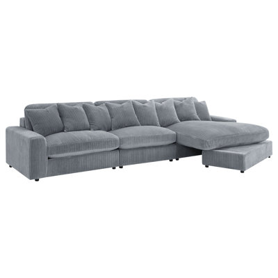 Cassidy Fog Upholstered Sectional Sofa
