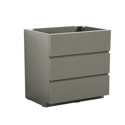 Cabinet de plancher gris sans lavabo. 3 tiroirs préassemblés. Texture élégante. Maximisez le rangement. Fonctionnement silencieux et fluide. Ergonomique. 35,54 po de profondeur, 17,65 po de largeur, 31,89 po de hauteur, 97,69 lb 39 po
