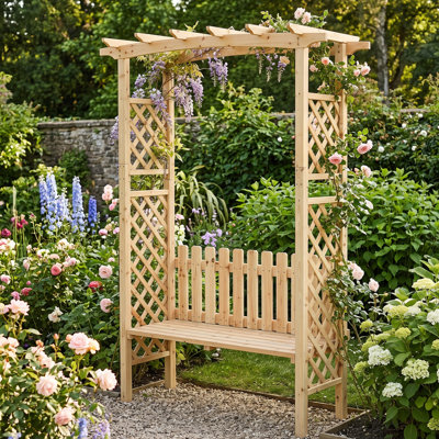Banc de jardin en bois Sasser