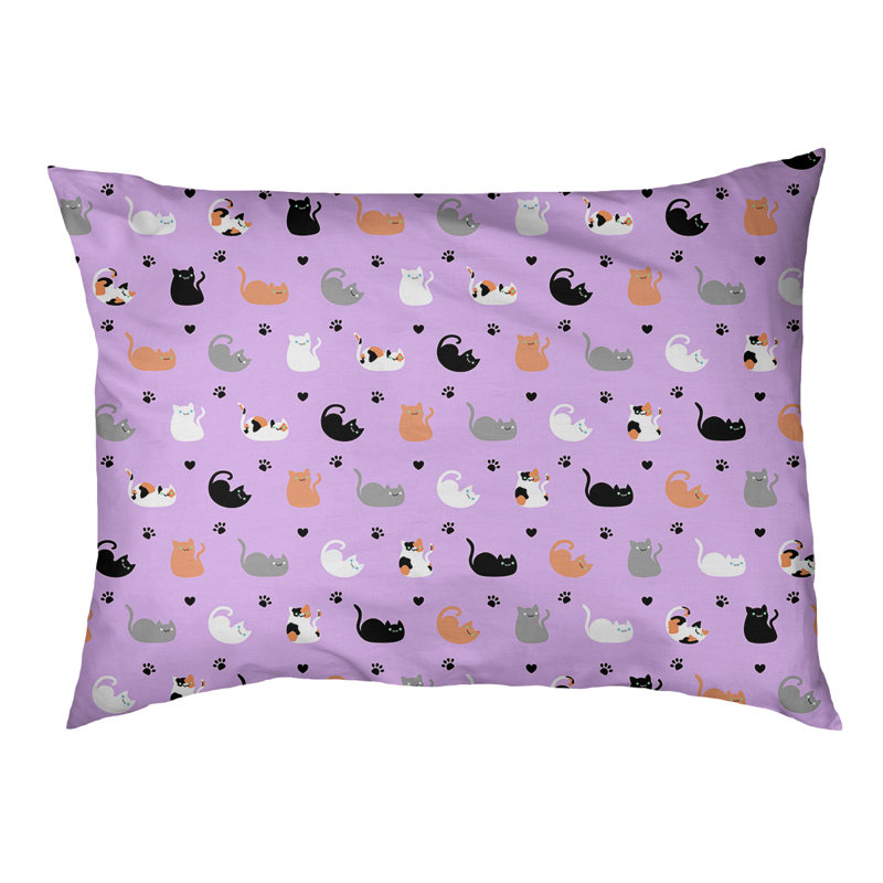 Coussin pour chien Byrge, Très grand (l 52 po x P 42 po x H 17 po), Mauve / noir / orange