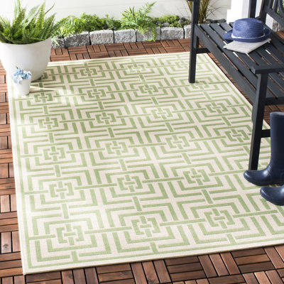 Dubay Hooked Indoor/ Outdoor Cream/Olive Rug