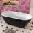 60" x 28.74" Acrylic Freestanding Bathtub, Oval Deep Soaking Bathtub with Center Pop-up Drain & Integrated Overflow for Bathroom Spa, Glossy White-87147523-131363079
