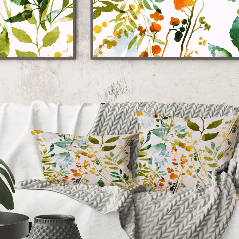 Coussin Spring Spring Herbs Flowers And Leaveson