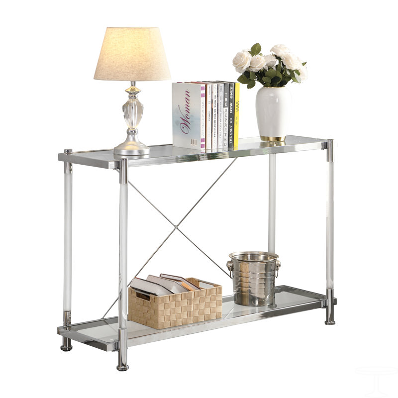 Modern Chrome Glass Side Table