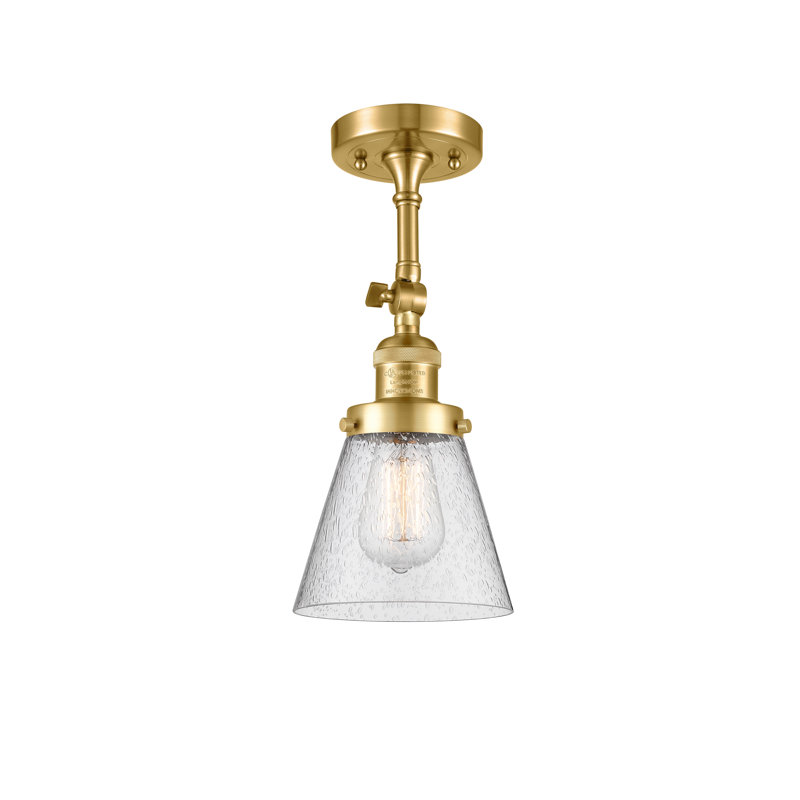 Agustine Flush Mount, 13.5" H x 6.25" W x 6.25" D, Satin Gold