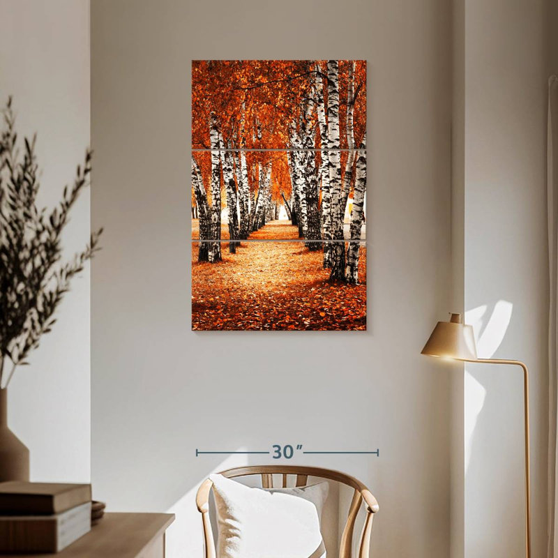 Chemin Harnek de bouleaux, H 57 po x l 36 po