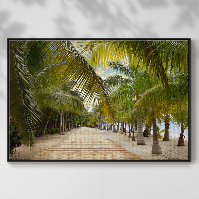 Tropical Walkway, reproduction d'art sur toile, H 17 po x l 25 po x P 2 po, Noir