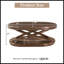 Table basse ovale en bois 44 pouces avec base en forme de X-1170674851