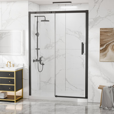 56"-60"W X 74"H Single Sliding Semi-Frameless Shower Door