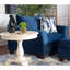 Fauteuil à dossier en tissu, bleu marine-669996719