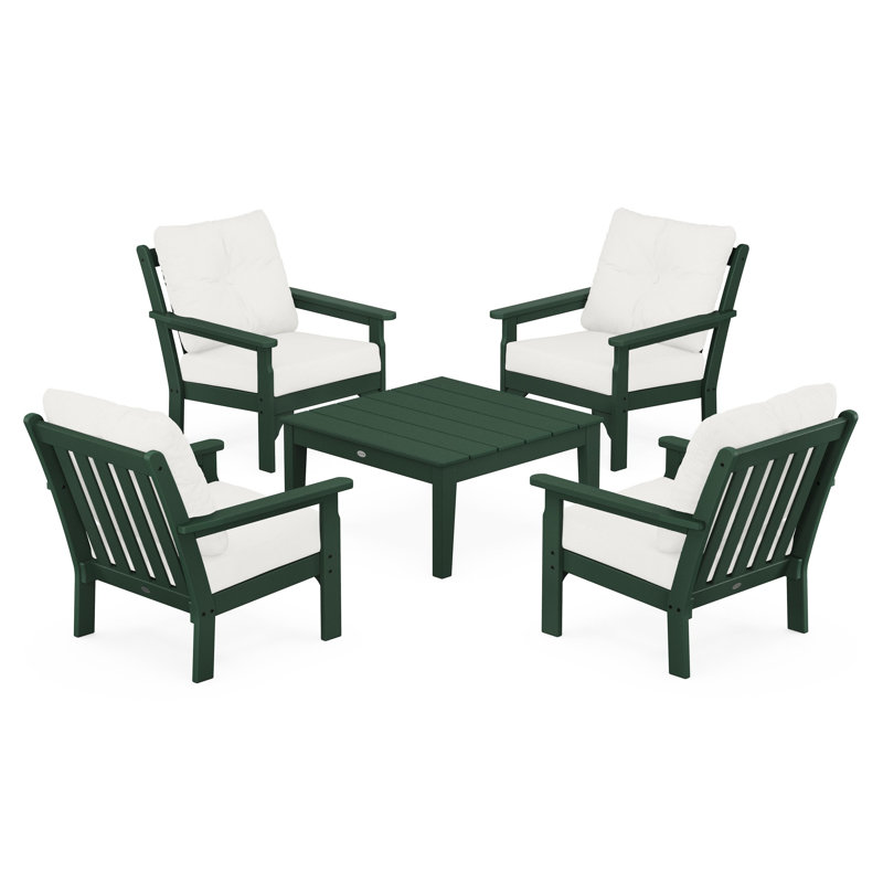 Vineyard 5-Piece Deep Seating Conversation Set, Mahogany, Granite