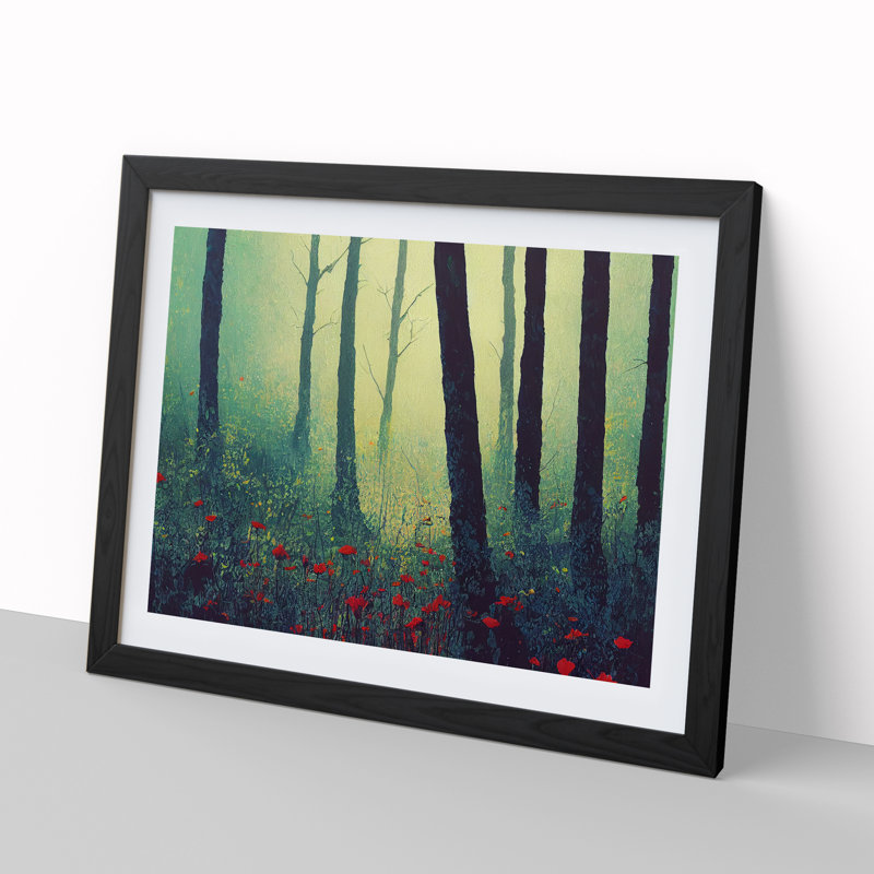 Flowers Of A Spring Forest Vol.4 - Single Picture Frame Painting, Black, 46cm H x 64cm W x 2cm D