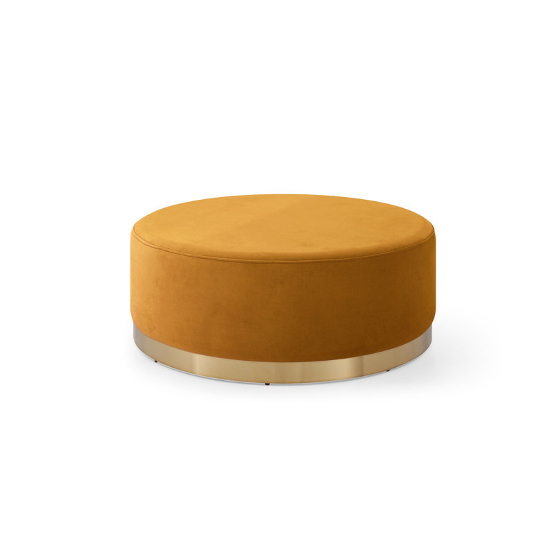 Manufactured Wood Accent Stool, Mustard, Gold