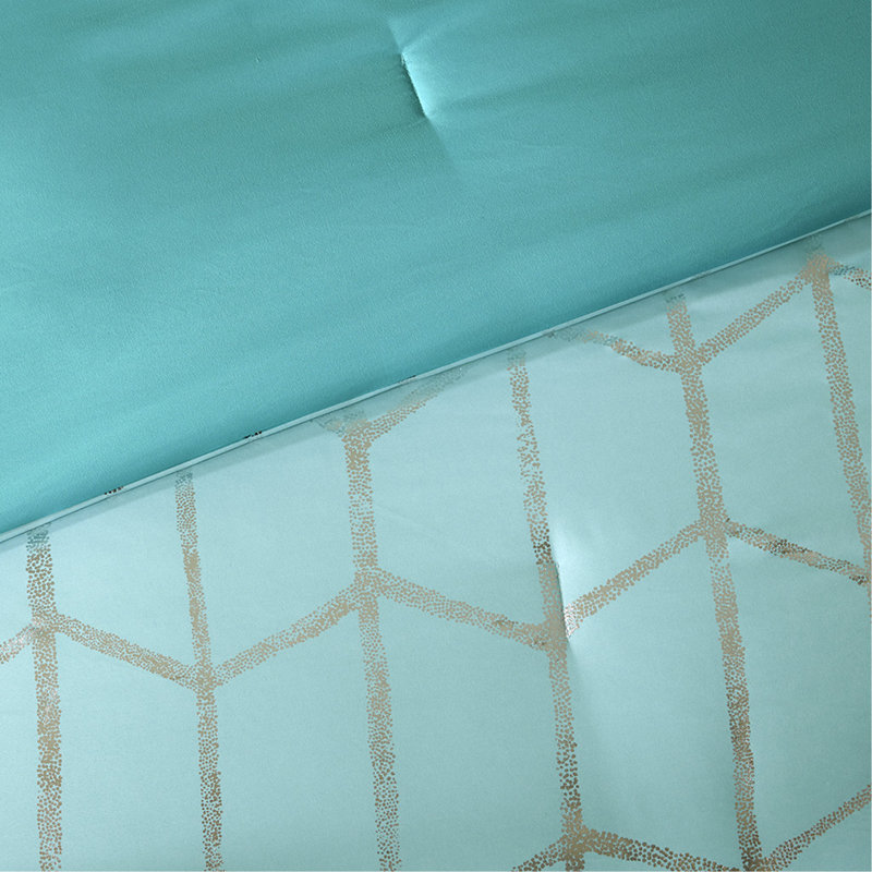 Ensemble d'édredon simple / simple TG, Édredon simple TG / simple + 3 pièces supplémen, Aqua / argenté