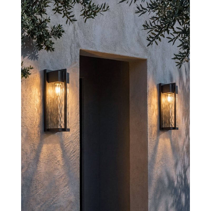 Set of 2 Outdoor Wall Lights MALKI Black