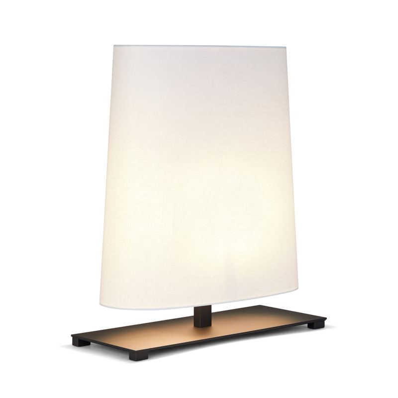 Ovale Table Lamp, Matte Black Silk, 16.5" H x 13.8" W x 5.5" D, 10 W