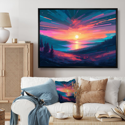 «Stunning Sunset Over The Lake And Mountains III», reproduction d'art sur toile