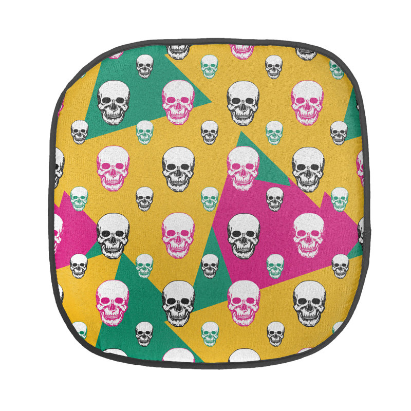 Outdoor 1.38'' Dining Chair Chair Pad, Green/Yellow