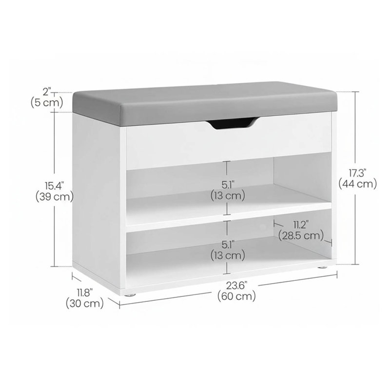 Entryway Bench, White