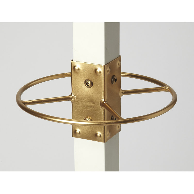 Logan Metal Freestanding Coat Rack, White/Gold
