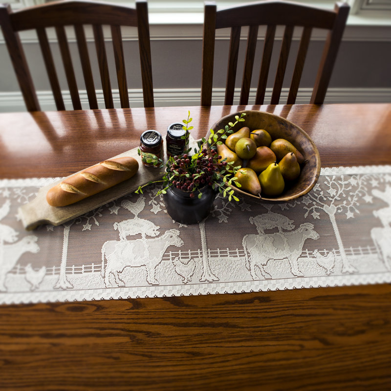 Chad Geometric Table Runner, Off-White, 60" L x 14" W