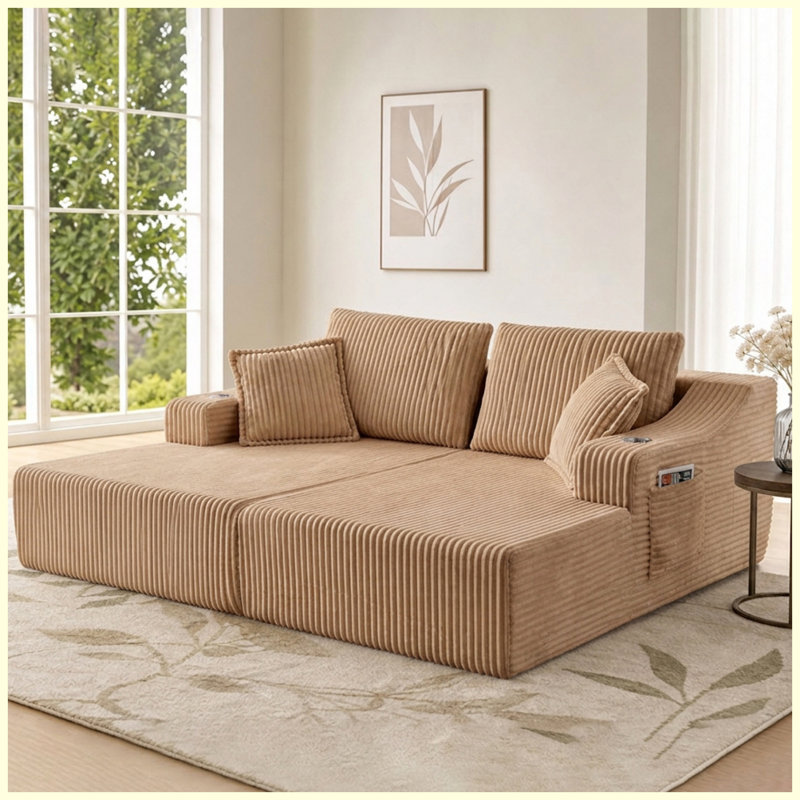 83" Oversized Double Chaise Lounge