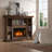 Retro Recessed Fireplace Heater with Realistic Log Flame