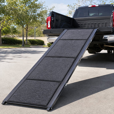 Extra Wide Dog Ramp for Pets - Portable Aluminum Ramp for Medium & Large Dogs, Supports 150 LBS