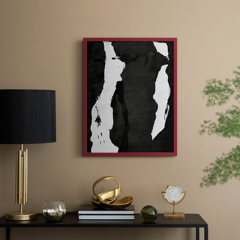Abstrait, encadré, reproduction encadrée, Rouge, H 29 po x l 23 po