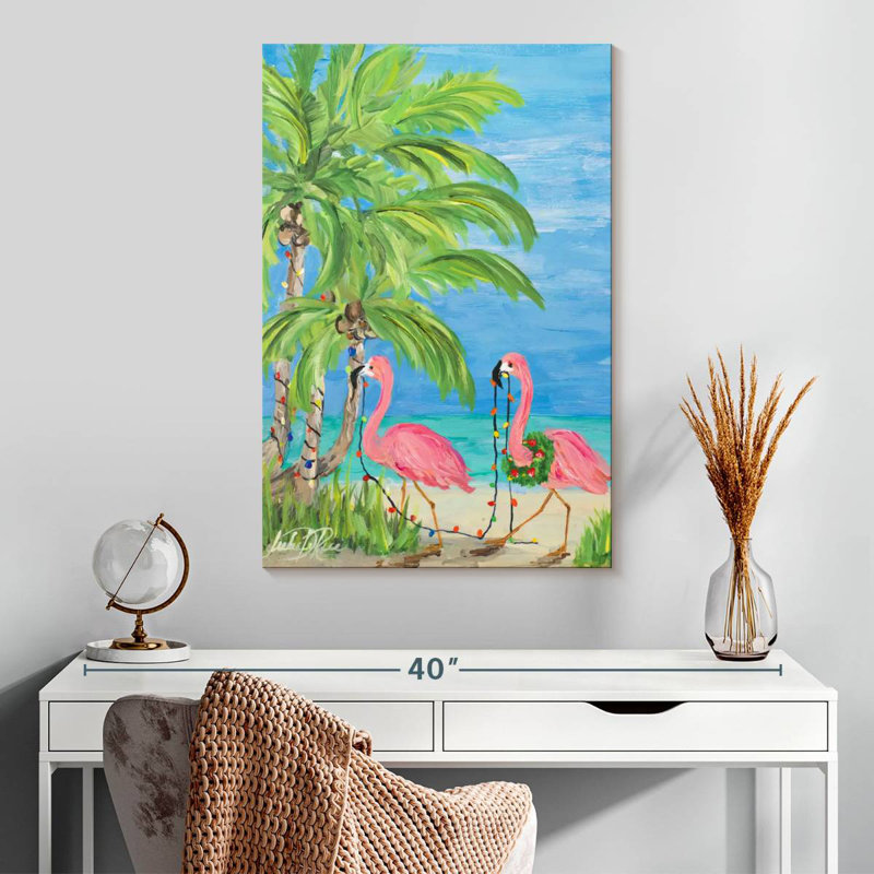 Ketti Flamingo Christmas II, H 30 po x l 20 po