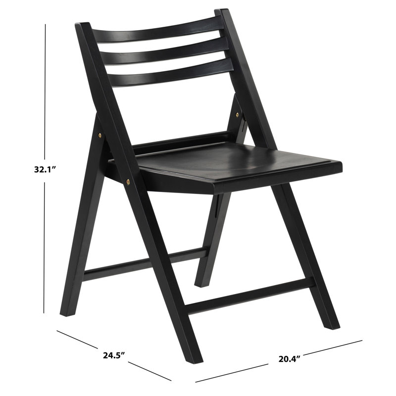 JACIE WOOD SEAT FOLDING CHAIR, Black