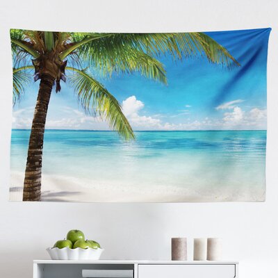 Ambesonne Ocean Tapestry, Exotic Beach Water And Palm Tree By The Shore Clear Sky Landscape Image, Fabric Wall Hanging Decor For Bedroom Living Room D -  East Urban Home, 7BBB2A7092254D46AC41BE9E61A3692E