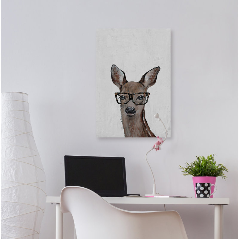 «Hippie Deer III» par Hamise, reproduction sur toile tendue, H 45 po x l 30 po x P 1,5 po