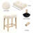 4-Piece Bar Dining Set: Table & 3 Padded Stools, Power Outlet, Light Oak