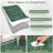 Scalloped Edge Area Rug 2' x 6' Low-Pile Stain-Resistant Fabric Non-Slip Backing Neutral Green Carpet for Living Room Bedroom and Nursery-913248240-913247240