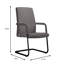 Fauteuil de bureau et d'invité à dossier moyen en cuir avec siège en aluminium Tanweer-710261338