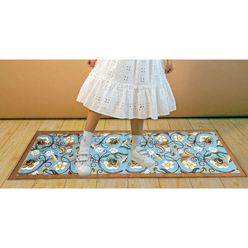 Tapis de cuisine Hepatique, Tapis de couloir 1,8 pi x 4,11 po, Vert