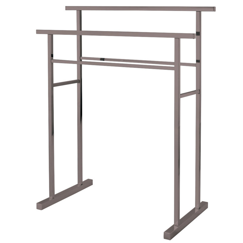 Kingston Brass Edenscape Freestanding 2-Tier Towel Rack, Brushed Nickel