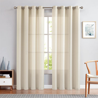 Linen Textured Casual Weave Grommet Curtains