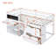Lit mezzanine simple avec bureau à roulettes, tablette et tiroirs-1727935727