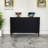 Modern sea shell handle drawer accent cabinet.