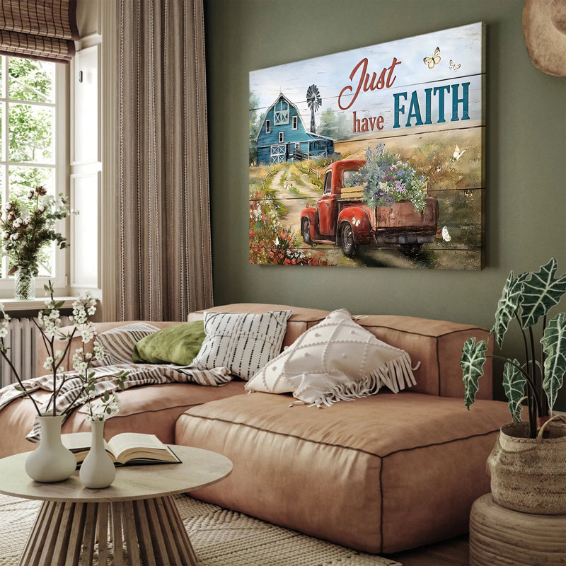 Impression de grange camion Christian Red, 16x24inch