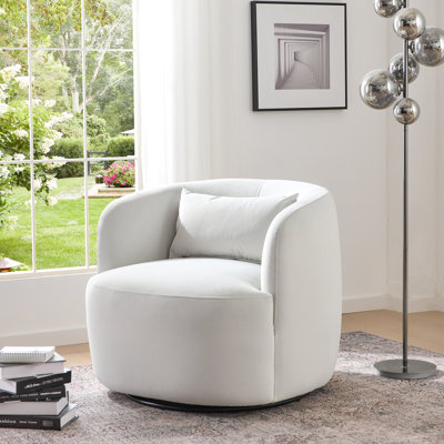Fauteuil pivotant 33 po en velours Jaydin