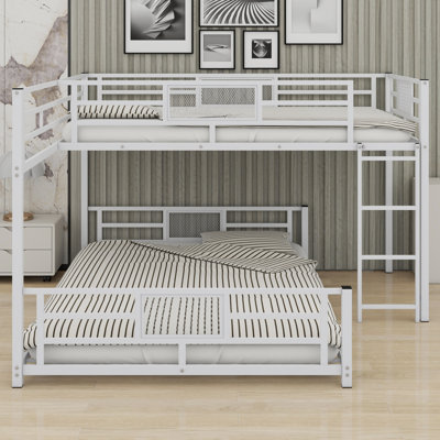L-Shaped Metal Bunk Bed