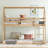 Twin Over Twin Rubber Wood Floor Bunk Bed, With Ladder,Guardrails,House-Shaped-Bunk Bed,Natural-264645393