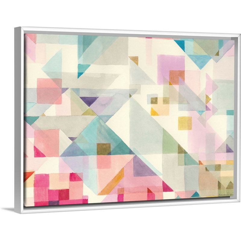 «Try Angles I» par Danhui Nai - impression d'art graphique, H 20 po x l 26 po x P 1,75 po, Cadre flottant blanc